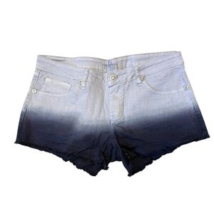 NWOT REIGN Women 13 ombré Denim Jean Shorts w Rhinestone buttons Smokey grey